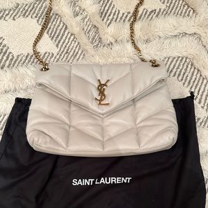 Authentic Saint Laurent Medium Loulou Puffer Quilted Leather Crossbody Bag